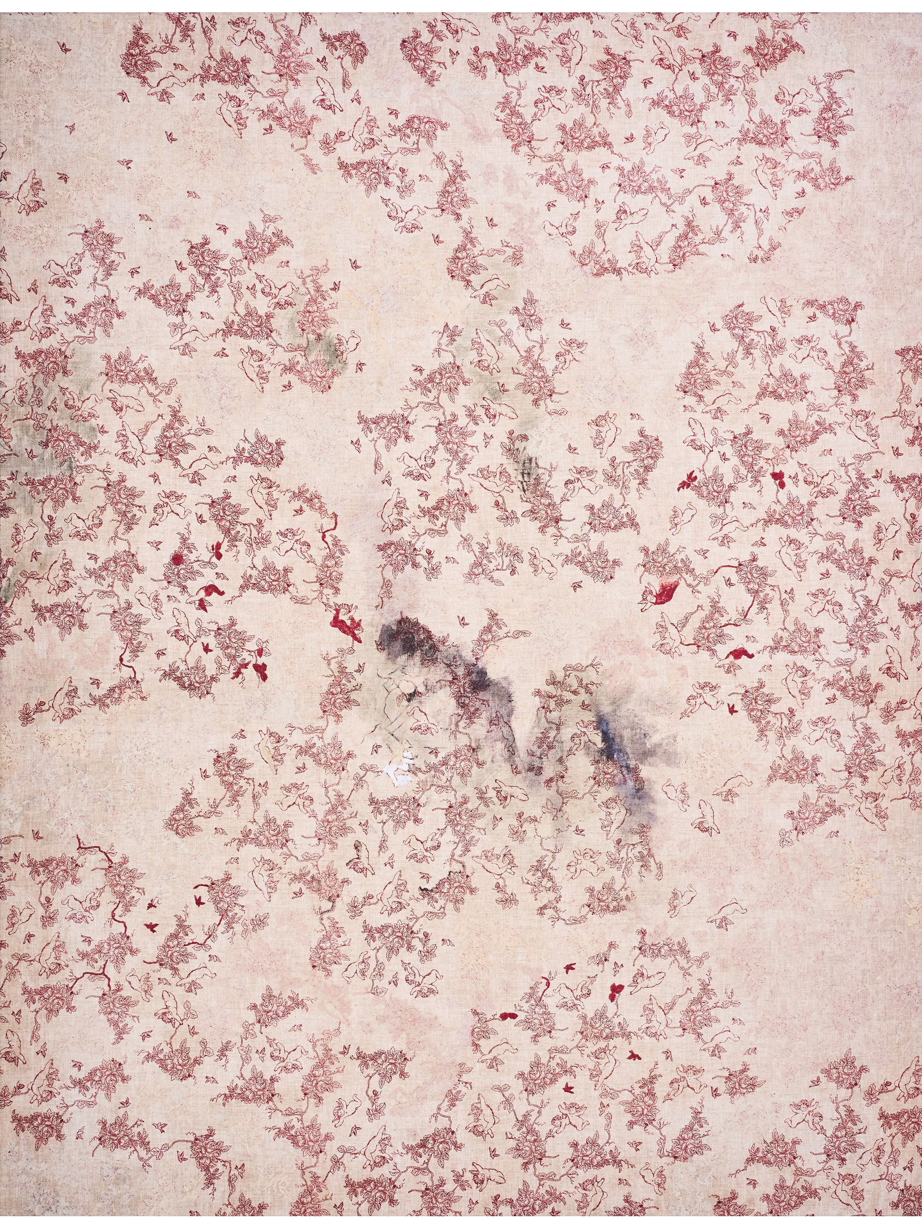 el país de no me acuerdo, Acrílico sobre lino estampado, 116 cm x 89 cm, 2019